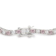 Lace Pink Cubic Zirconia Tennis Bracelet