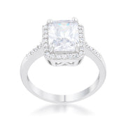 Ariana 2.95ct CZ Rhodium Classic Ring